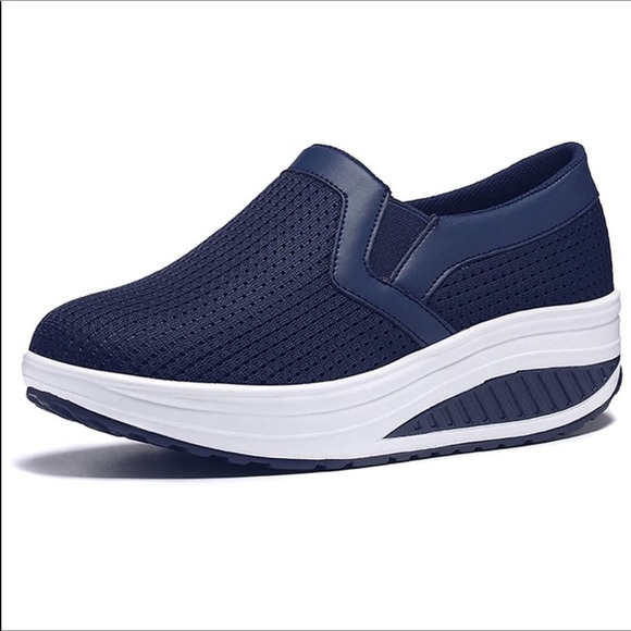 🎀 Fashion Wedge Breathable Sneakers 🎀NEW NAVY